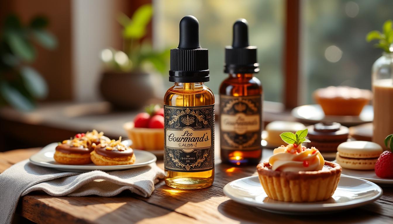 découvrez les gourmands, une gamme d'e-liquides pâtissiers aux saveurs riches et délicieuses pour une expérience de vape gourmande unique et savoureuse.