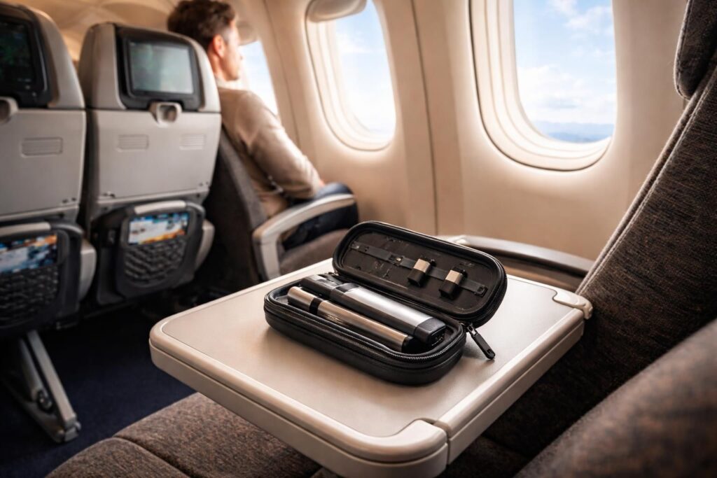 découvrez où et comment ranger votre cigarette électronique en avion pour un voyage en toute sérénité, en respectant les règles de sécurité et les restrictions des compagnies aériennes.