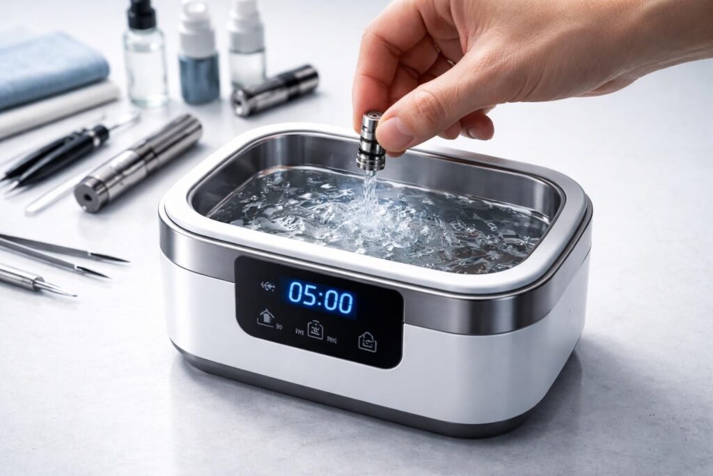 apprenez à nettoyer efficacement la résistance de votre cigarette électronique avec un bain à ultrasons grâce à notre mode d'emploi détaillé et facile à suivre.